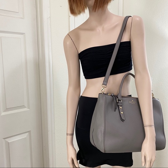 Kate Spade Gray Leighann Mulberry Satchel Bag - Picture 2 of 12